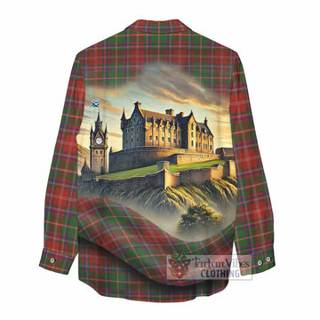 Tartan Vibes Clothing Somerville Tartan Family Crest Women's Casual Shirt with Scottish Ancient Castle Style