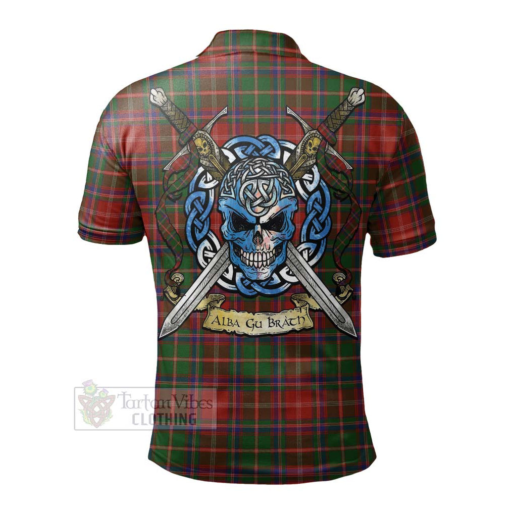 Tartan Vibes Clothing Somerville Tartan Polo Shirt with Family Crest Celtic Skull Style