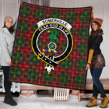 Somerville Tartan Quilt with Family Crest