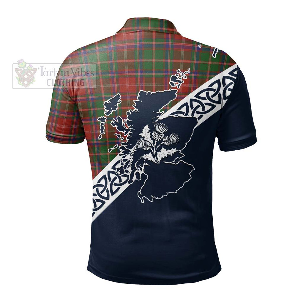 Somerville Tartan Polo Shirt Featuring Thistle and Scotland Map