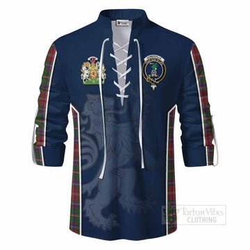 Tartan Vibes Clothing Somerville Tartan Ghillie Kilt Shirt with Family Crest and Lion Rampant Vibes Sport Style