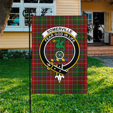 Somerville Tartan Flag with Family Crest