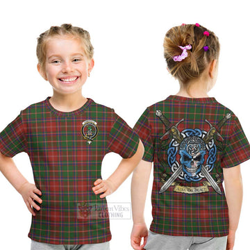 Tartan Vibes Clothing Somerville Tartan Kid T-Shirt with Family Crest Celtic Skull Style