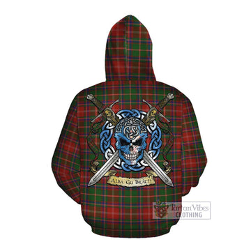 Tartan Vibes Clothing Somerville Tartan Cotton Hoodie with Family Crest Celtic Skull Style