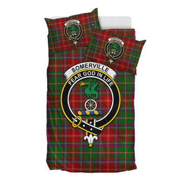 Somerville Tartan Bedding Set with Family Crest