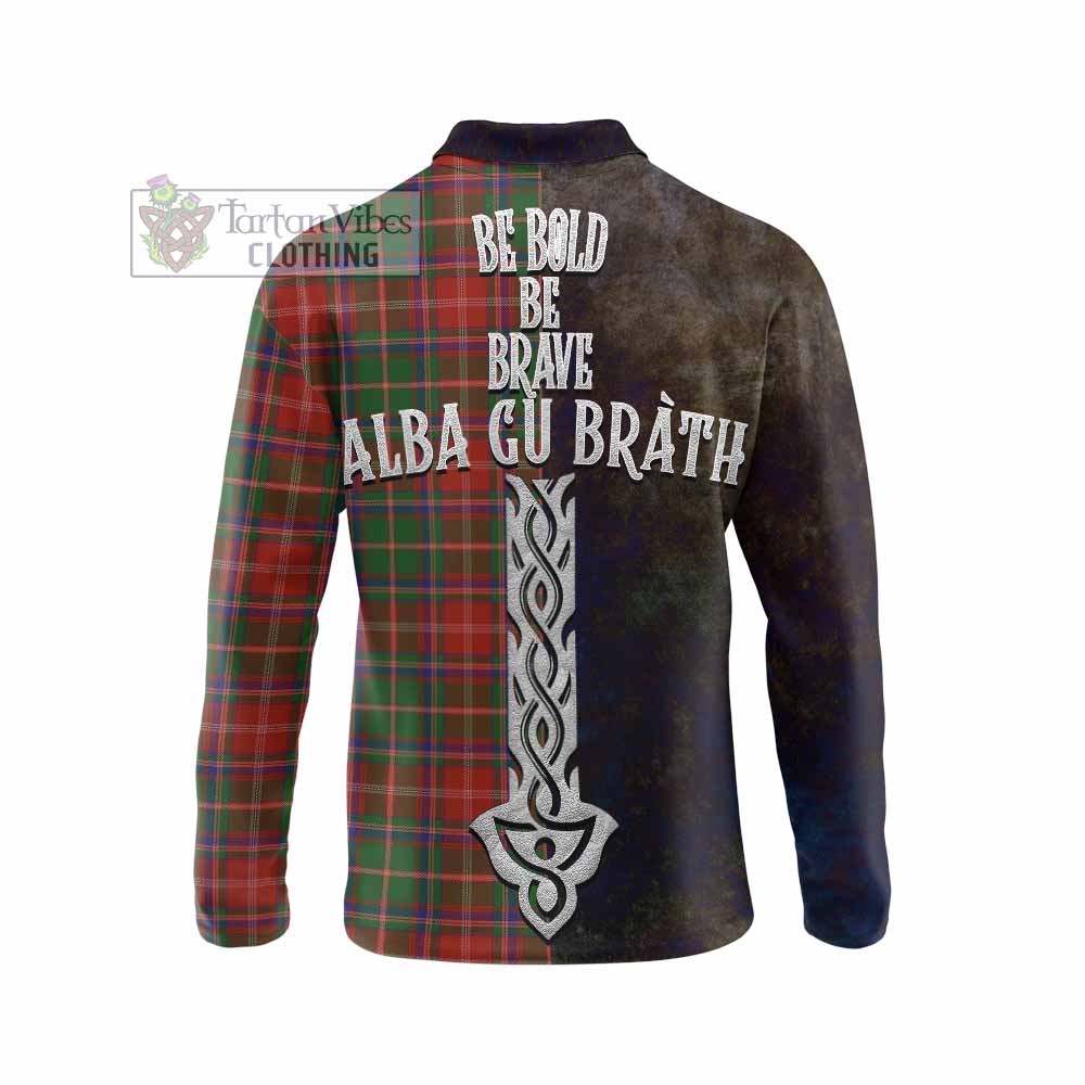 Tartan Vibes Clothing Somerville Tartan Family Crest Long Sleeve Polo Shirt Alba Gu Brath Be Brave Lion Ancient Style