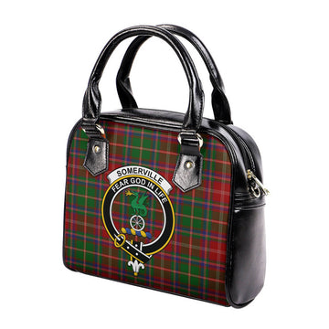 Somerville Tartan Shoulder Handbags with Family Crest