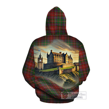 Tartan Vibes Clothing Somerville Tartan Family Crest Cotton Hoodie with Scottish Ancient Castle Style