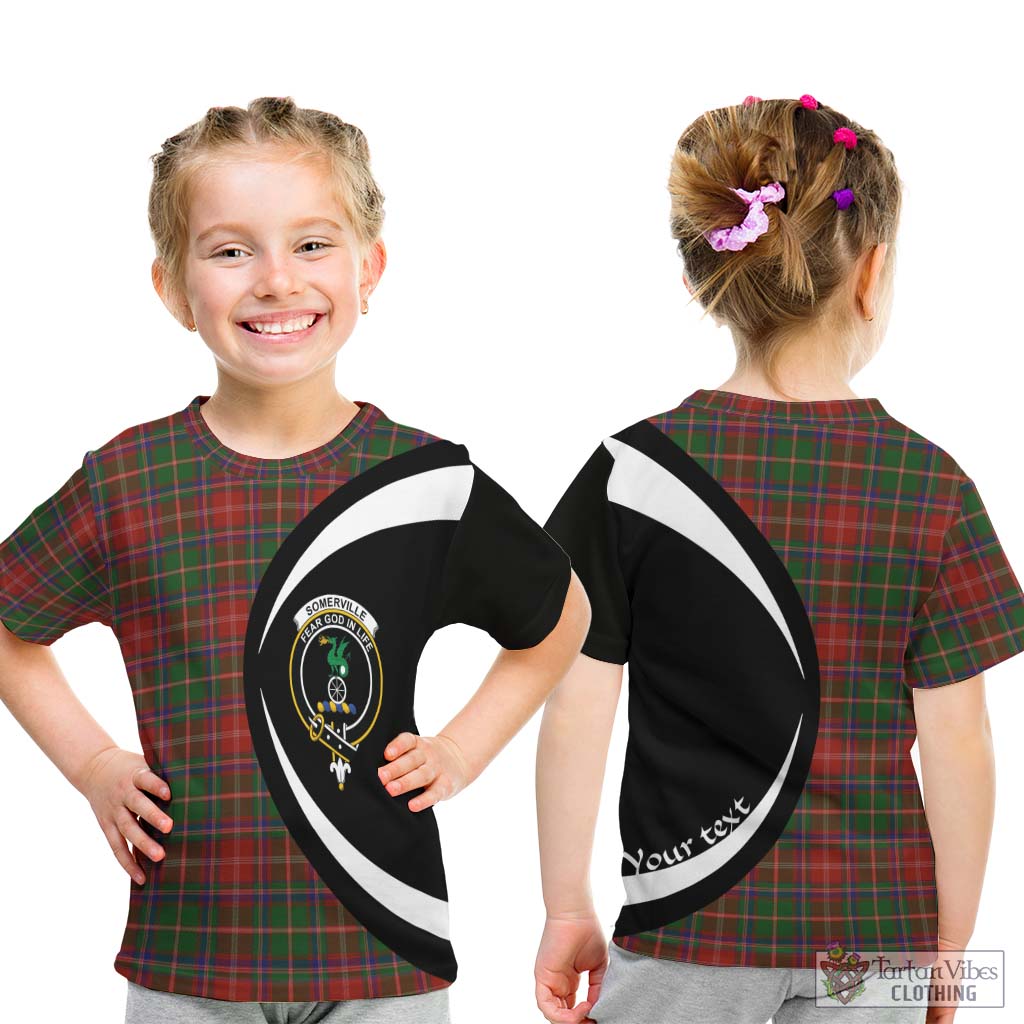 Somerville Tartan Kid T-Shirt with Family Crest Circle Style - Tartan Vibes Clothing