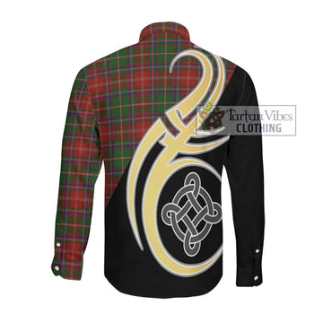 Somerville Tartan Long Sleeve Button Shirt with Family Crest and Celtic Symbol Style Men's Shirt - Tartan Vibes Clothing