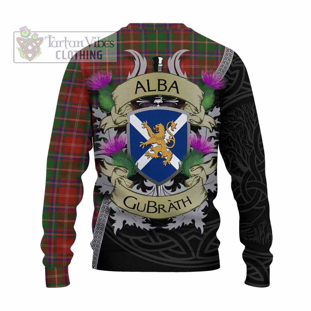 Tartan Vibes Clothing Somerville Tartan Family Crest Knitted Sweater Lion Rampant Royal Thistle Shield Celtic Inspired