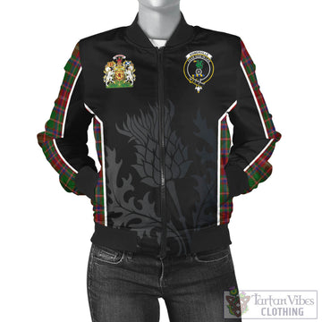 Somerville Tartan Bomber Jacket with Family Crest and Scottish Thistle Vibes Sport Style