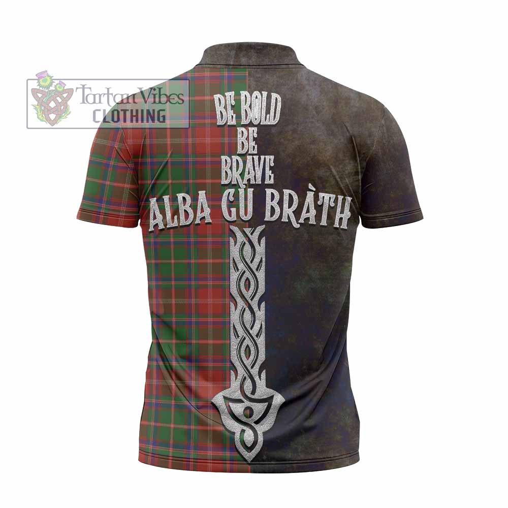Tartan Vibes Clothing Somerville Tartan Family Crest Zipper Polo Shirt Alba Gu Brath Be Brave Lion Ancient Style