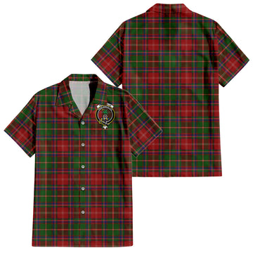 Somerville Tartan Short Sleeve Button Down Shirt with Family Crest