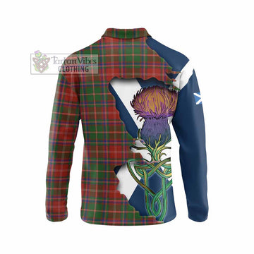 Somerville Tartan Family Crest Long Sleeve Polo Shirt Scottish Thistle Celtic Inspired