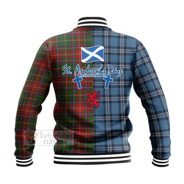 Somerville Tartan Baseball Jacket Happy St. Andrew's Day Half Tartan Style
