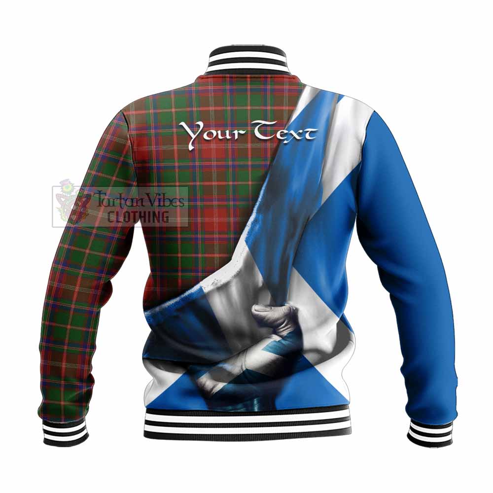 Tartan Vibes Clothing Somerville Tartan Baseball Jacket with Family Crest Scotland Patriotic Style