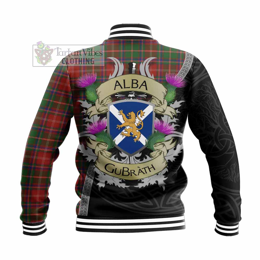 Tartan Vibes Clothing Somerville Tartan Family Crest Baseball Jacket Lion Rampant Royal Thistle Shield Celtic Inspired