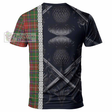 Tartan Vibes Clothing Somerville Tartan T-Shirt with Family Crest Cross Sword Thistle Celtic Vibes