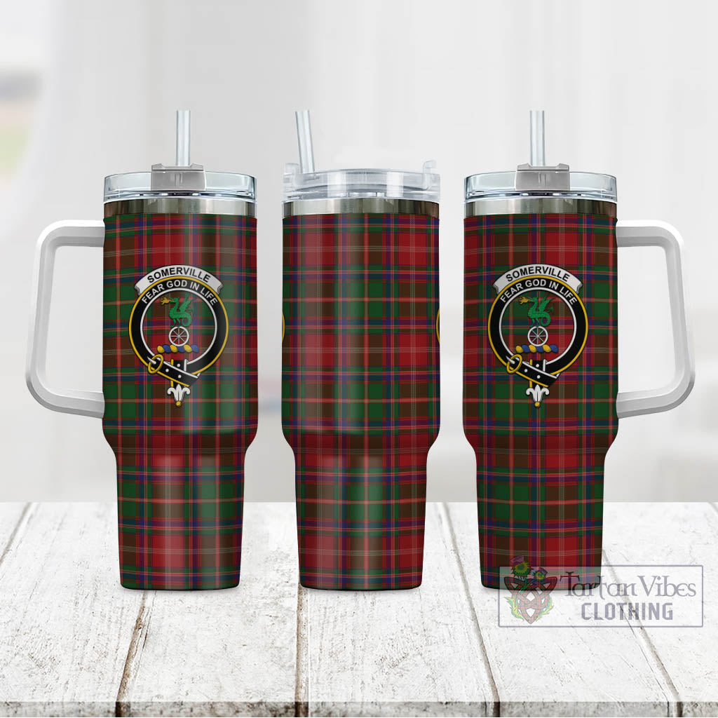 Tartan Vibes Clothing Somerville Tartan and Family Crest Tumbler with Handle