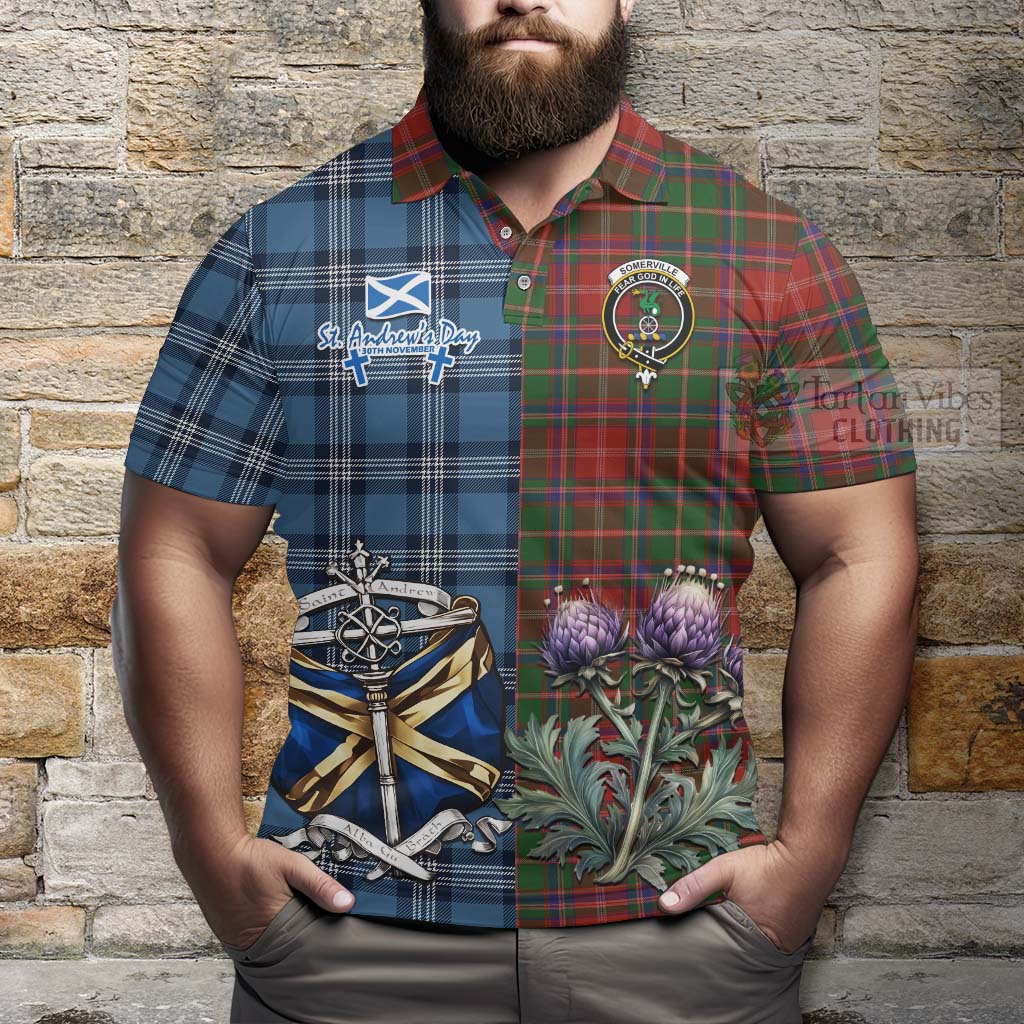 Tartan Vibes Clothing Somerville Tartan Polo Shirt Happy St. Andrew's Day Half Tartan Style