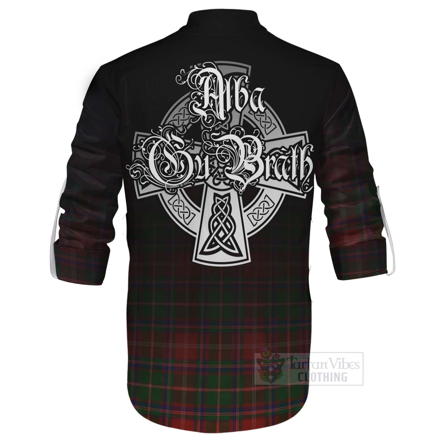 Tartan Vibes Clothing Somerville Tartan Ghillie Kilt Shirt Featuring Alba Gu Brath Family Crest Celtic Inspired