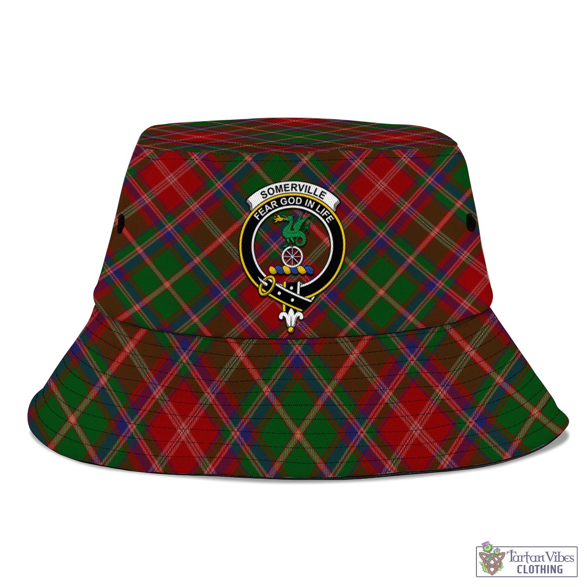 Tartan Vibes Clothing Somerville Tartan Bucket Hat with Family Crest