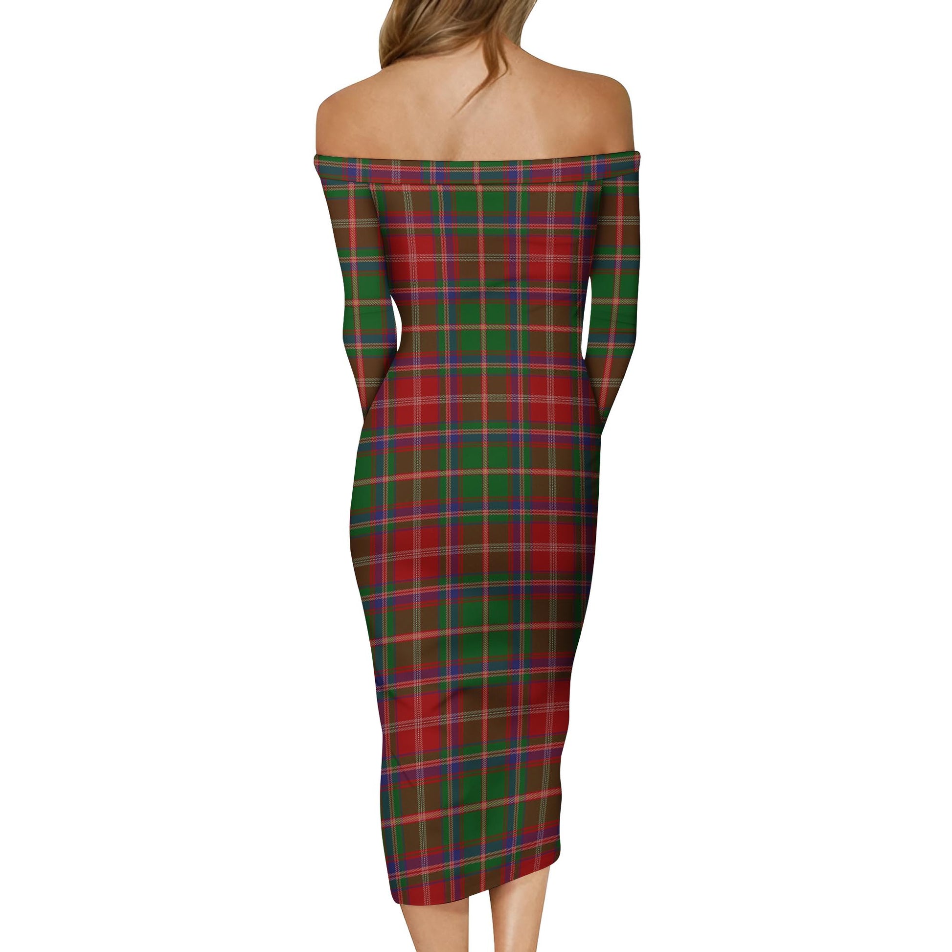 Somerville Tartan Off Shoulder Lady Dress - Tartanvibesclothing
