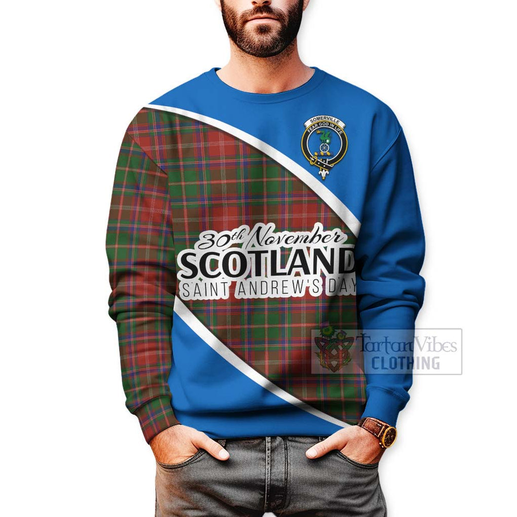 Tartan Vibes Clothing Somerville Family Crest Tartan Sweatshirt Celebrate Saint Andrew's Day in Style
