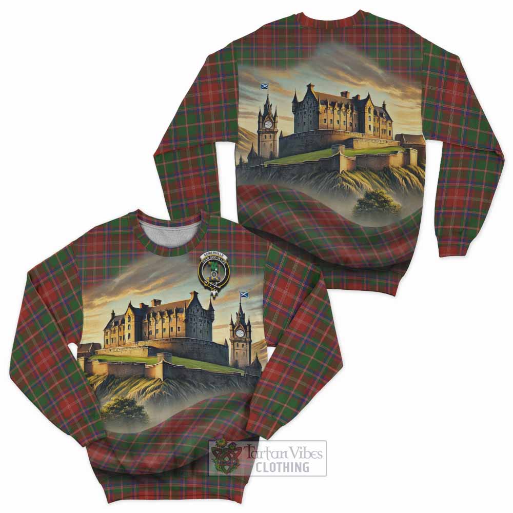 Tartan Vibes Clothing Somerville Tartan Family Crest Sweatshirt with Scottish Ancient Castle Style