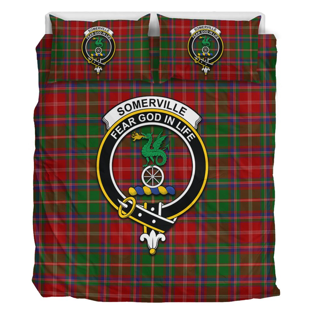 Somerville Tartan Bedding Set with Family Crest - Tartan Vibes Clothing