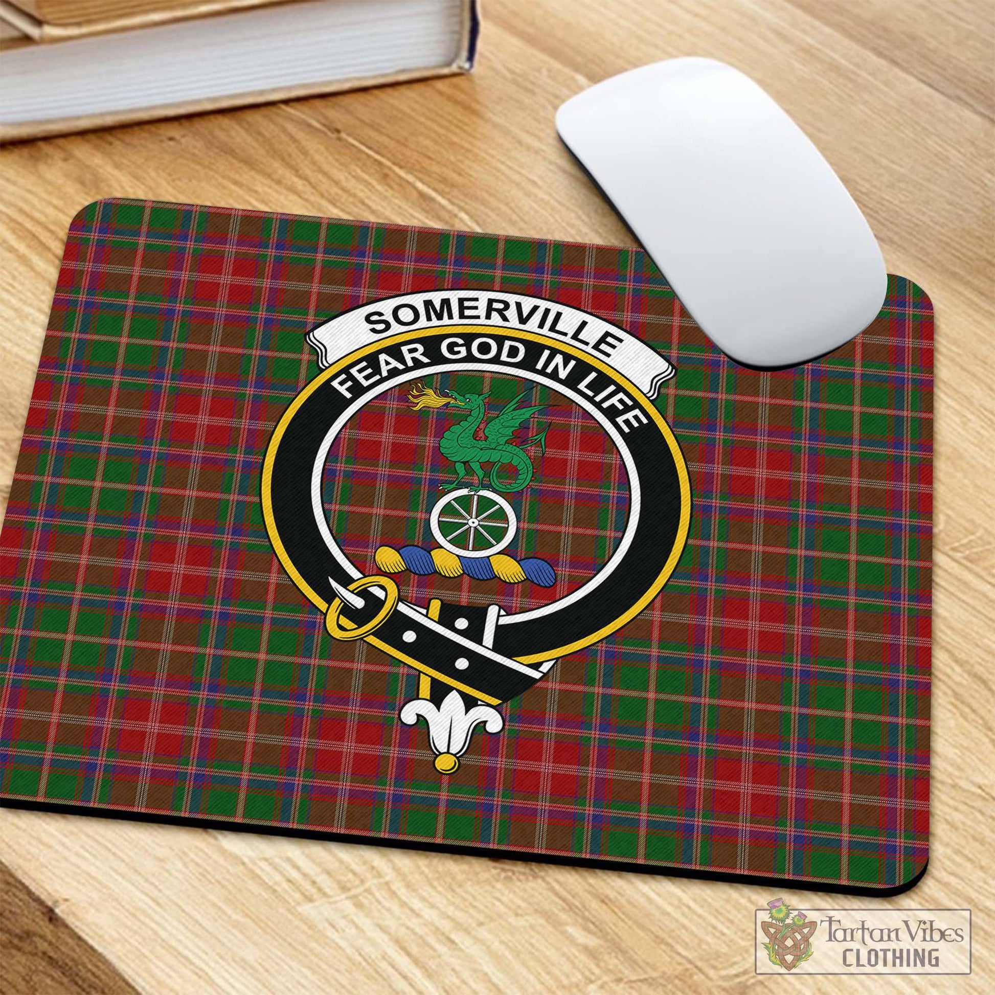Tartan Vibes Clothing Somerville Tartan Mouse Pad with Family Crest
