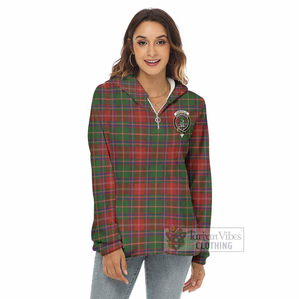 Tartan Vibes Clothing Somerville Tartan Crest Women's Borg  Half Zip Fleece Hoodie