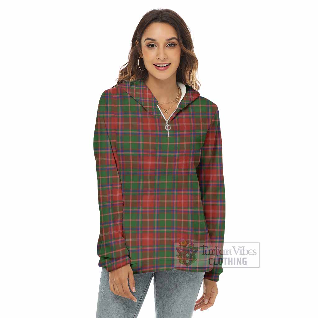 Tartan Vibes Clothing Somerville Tartan Women's Borg  Half Zip Fleece Hoodie