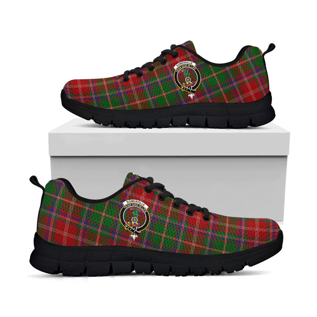Somerville Tartan Sneakers with Family Crest - Tartan Vibes Clothing