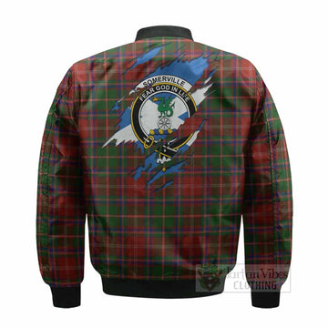 Somerville Clan Crest In Me Tartan Bomber Jacket Scotland Flag Style