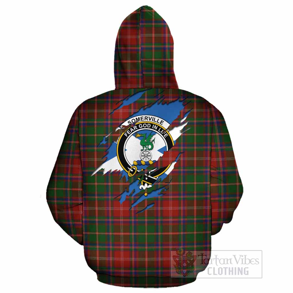 Somerville Clan Crest In Me Tartan Cotton Hoodie Scotland Flag Style
