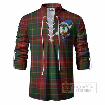 Somerville Clan Crest In Me Tartan Ghillie Shirt Scotland Flag Style