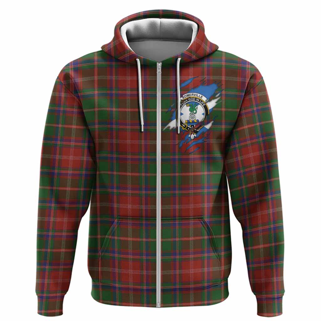 Somerville Clan Crest In Me Tartan Hoodie Scotland Flag Style