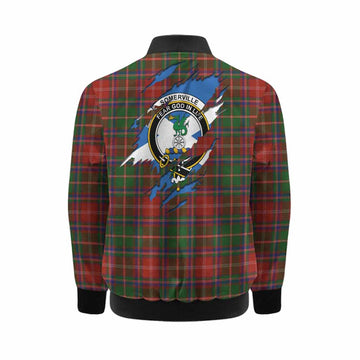 Somerville Clan Crest In Me Tartan Kid Bomber Jacket Scotland Flag Style