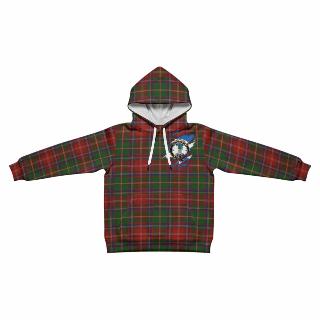 Somerville Clan Crest In Me Tartan Kid Hoodie Scotland Flag Style
