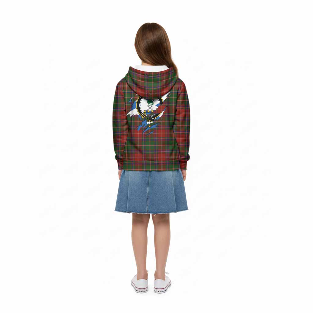 Somerville Clan Crest In Me Tartan Kid Hoodie Scotland Flag Style