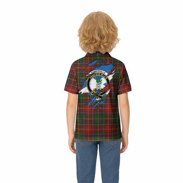 Somerville Clan Crest In Me Tartan Kid Polo Shirt Scotland Flag Style