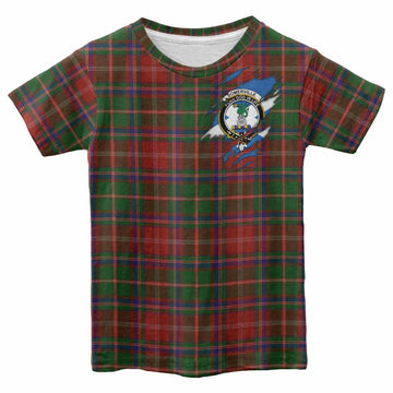 Somerville Clan Crest In Me Tartan Kid T-shirt Scotland Flag Style