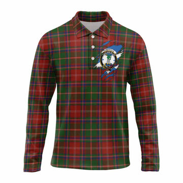 Somerville Clan Crest In Me Tartan Long Sleeve Polo Shirt Scotland Flag Style