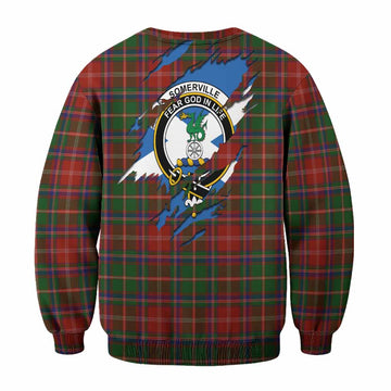 Somerville Clan Crest In Me Tartan Sweatshirt Scotland Flag Style