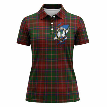 Somerville Clan Crest In Me Tartan Women Polo Shirt Scotland Flag Style