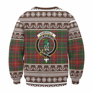Somerville Clan Tartan Christmas Sweatshirt with Family Crest
