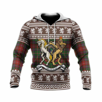 Somerville Clan Tartan Crest Christmas Knitted Hoodie Coat of Arms Funny Style