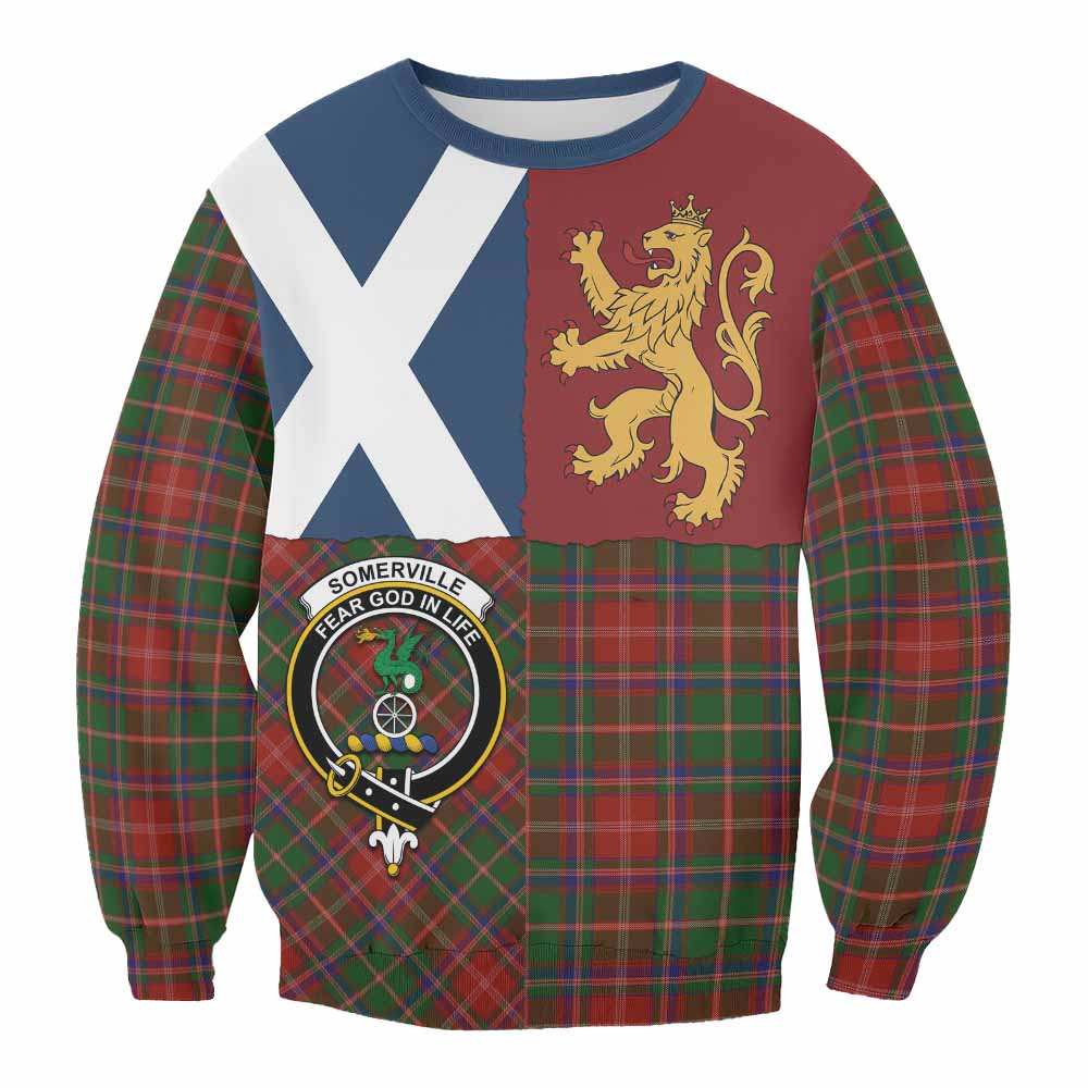 Somerville Crest Tartan Sweatshirt with Lion Rampant Saltire Style